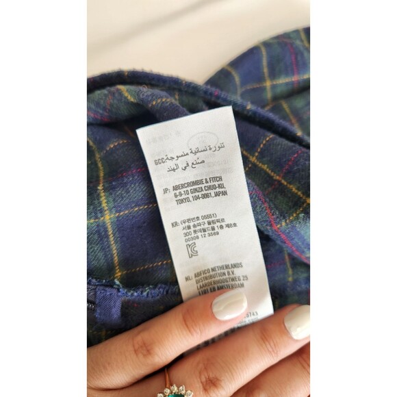 Hollister Ultra High Rise Mini Skirt Green Blue Plaid - M - Picture 6 of 7